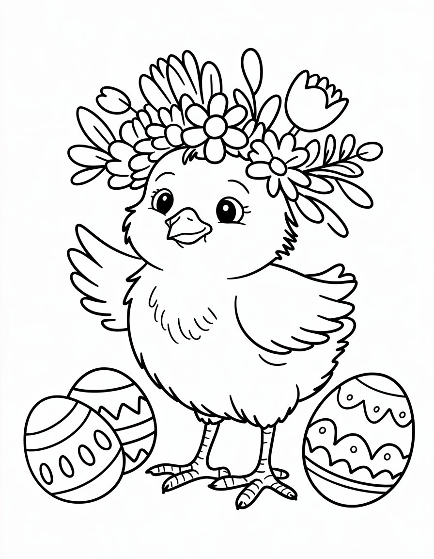 Chick with Flower Crown